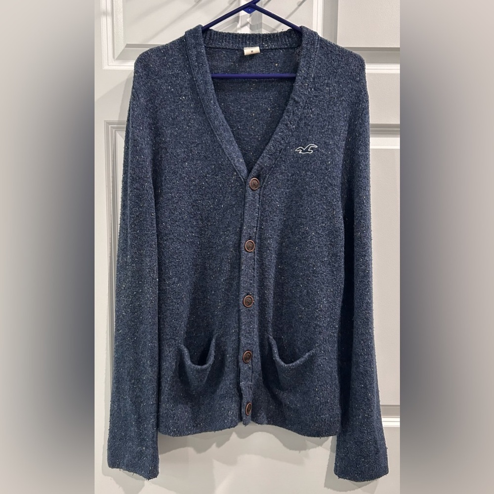 Hollister Button Front Cardigan Sweater Men's Size M Grandpacore Kurt Cobain Y2K